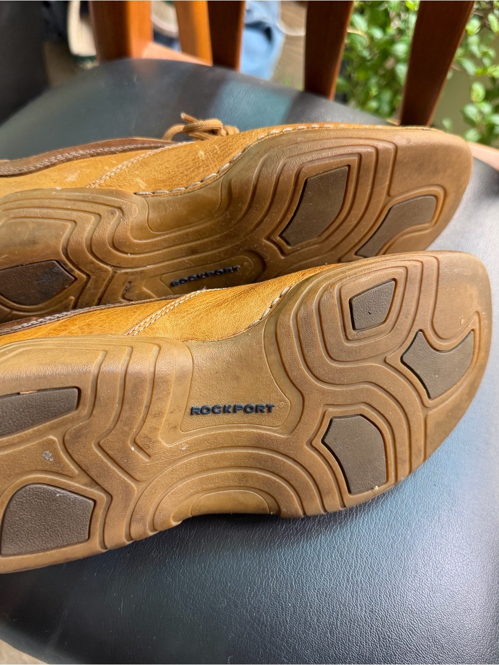 Rockport Men's Caramel Tan Leather Lace-Up Loafers Shoes - Picture 11 of 13
